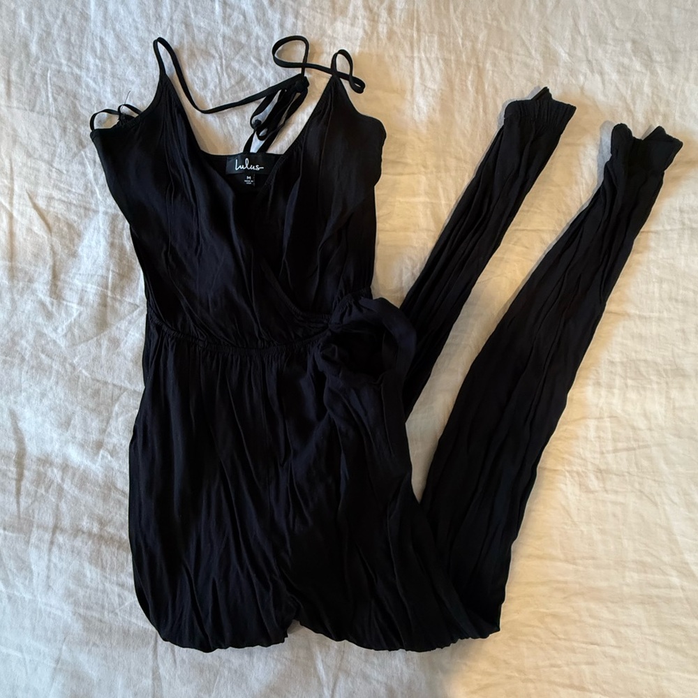 Lulus Learning To Fly Black Jumpsuit - Size Medium